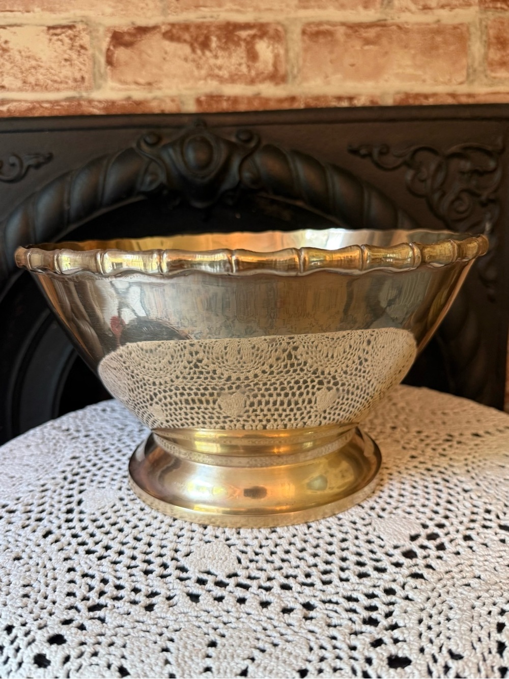 Vintage Brass Decorative Bowl - Bamboo Design Elegant Centerpiece or Accent - Picture 7 of 10